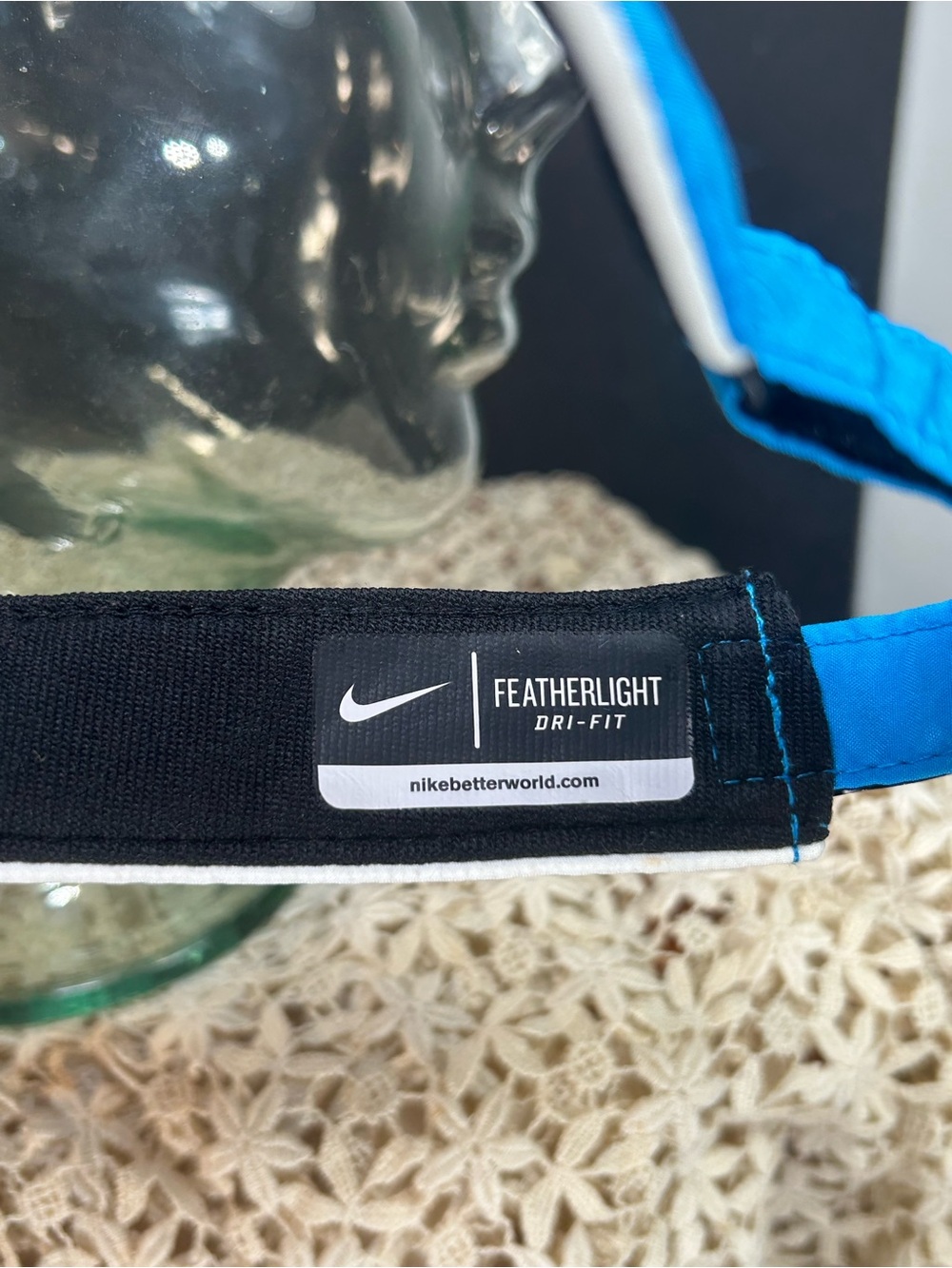 Nike Blue Visor with White Swoosh - Picture 5 of 6